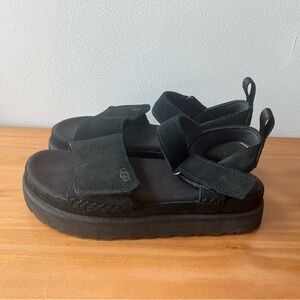 UGG Goldenstar Black Suede Sandal, US Women 10
